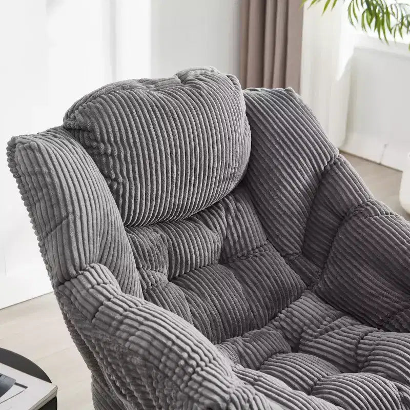 Poltrona relax con pouf e tasca laterale