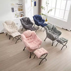 Poltrona relax con pouf e tasca laterale