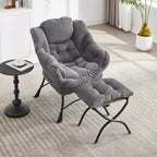 Poltrona relax con pouf e tasca laterale