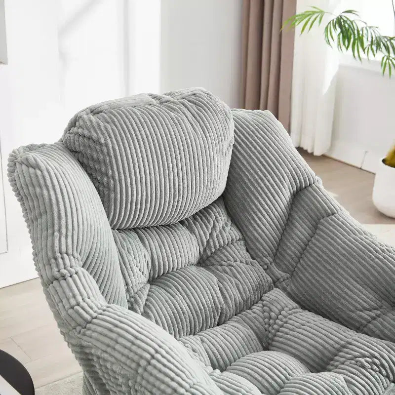 Poltrona relax con pouf e tasca laterale