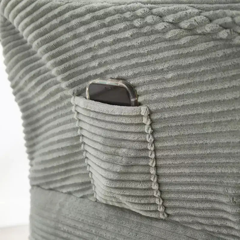 Poltrona relax con pouf e tasca laterale