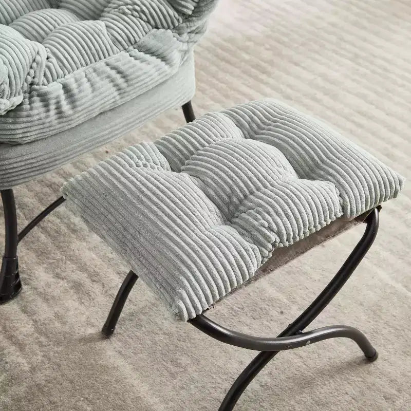 Poltrona relax con pouf e tasca laterale