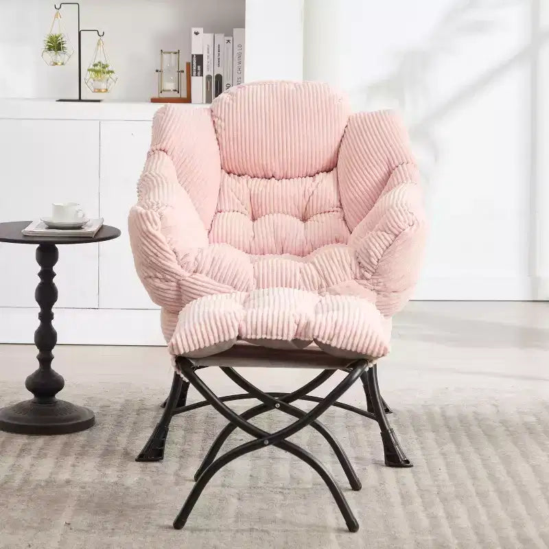Poltrona relax con pouf e tasca laterale