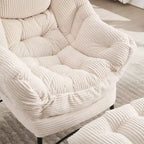 Poltrona relax con pouf e tasca laterale