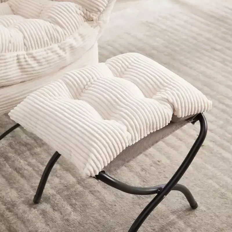 Poltrona relax con pouf e tasca laterale