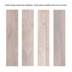 Credenza da parete in legno intagliato con ante e ripiani, finitura sbiancata