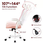 Sedia da Ufficio Ergonomica con Schienale Alto in Rete con Poggiatesta Regolabile e Braccioli Ribaltabili