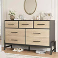 52 Storage Cabinet with 7 Drawers, Wooden Pantry Cupboard with Metal Handles & Legs, Freestanding Organizer for Living Room, Bedroom, Office