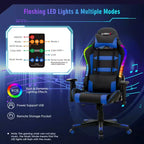 Sedia da Gaming Ergonomica con Luci LED RGB e Telecomando