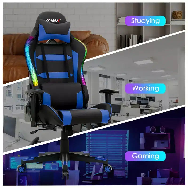 Sedia da Gaming Ergonomica con Luci LED RGB e Telecomando