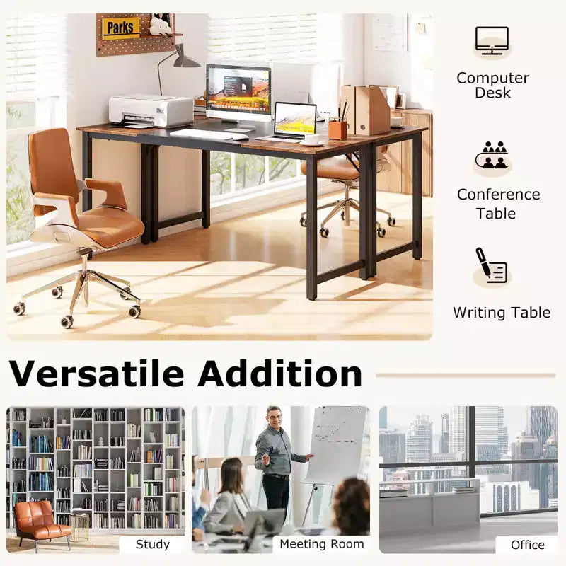 Scrivania grande da 160 cm con struttura in metallo per ufficio domestico