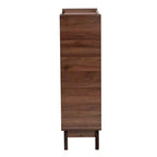 Scarpiera Mid-Century Modern con ante a doghe