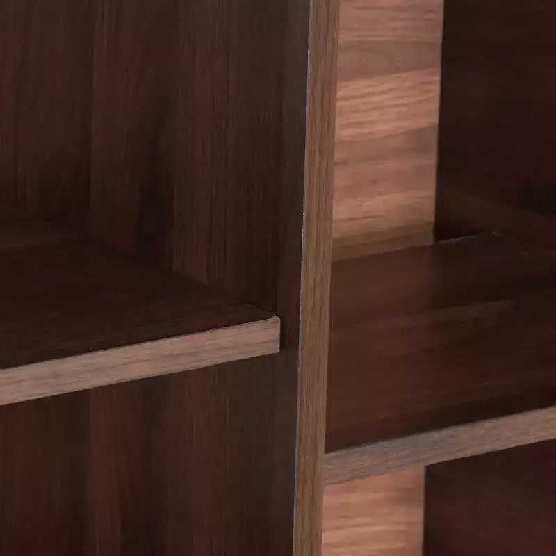 Scarpiera Mid-Century Modern con ante a doghe