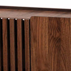 Scarpiera Mid-Century Modern con ante a doghe
