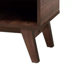Scarpiera Mid-Century Modern con ante a doghe