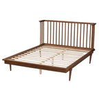 Letto a piattaforma in legno Flint Mid-Century Modern