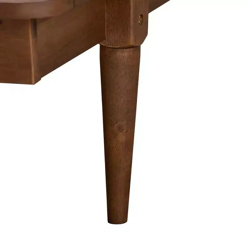 Letto a piattaforma in legno Flint Mid-Century Modern