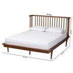 Letto a piattaforma in legno Flint Mid-Century Modern