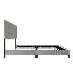 Letto a pannello con 2 comodini, grigio