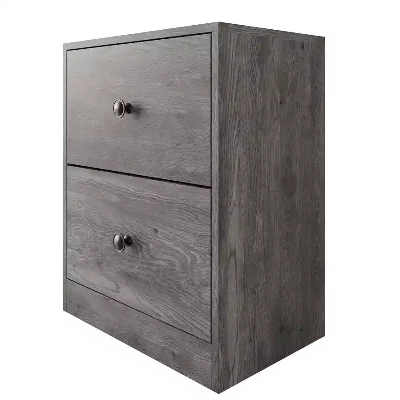 Letto a pannello con 2 comodini, grigio