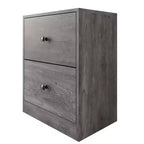 Letto a pannello con 2 comodini, grigio