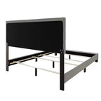 Letto a pannello con 2 comodini, grigio