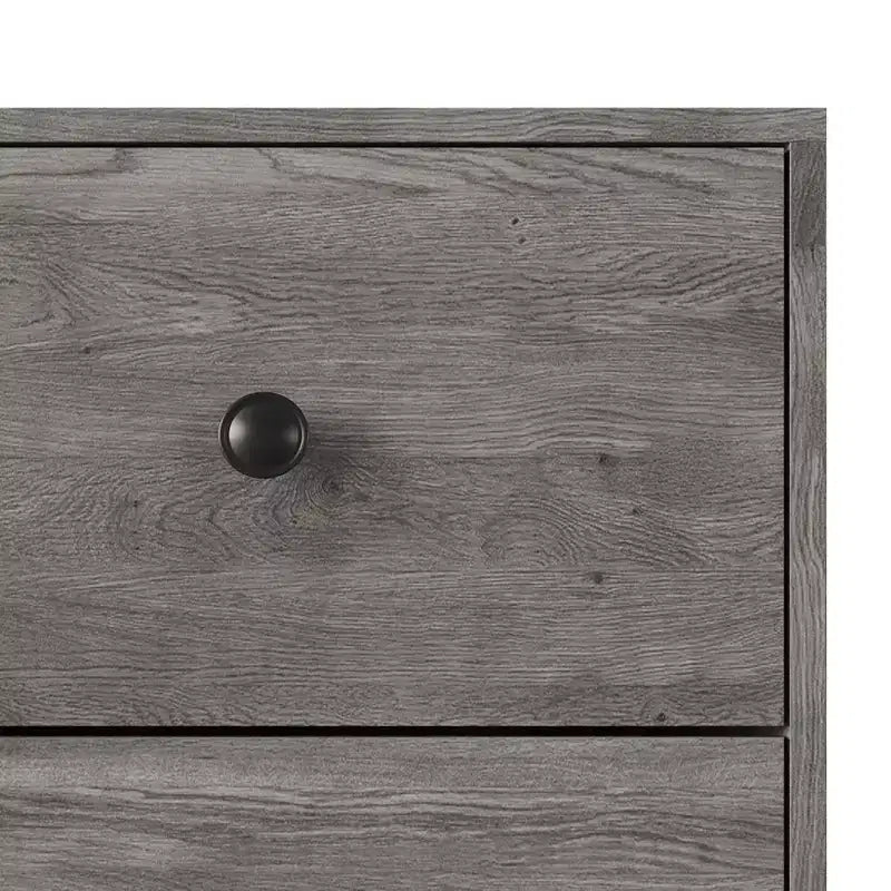 Letto a pannello con 2 comodini, grigio