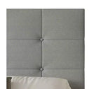 Letto a pannello con 2 comodini, grigio